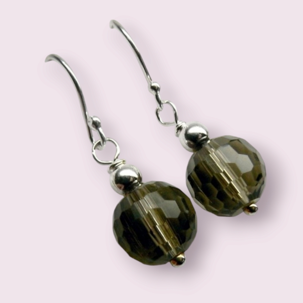 Sterling SILVER Dangle Briolette Ball Earrings